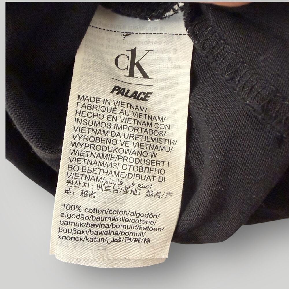 Palace x Calvin Klein CK1 Long Sleeve T-Shirt Black Size Medium M Logo Tee - Picture 5 of 7